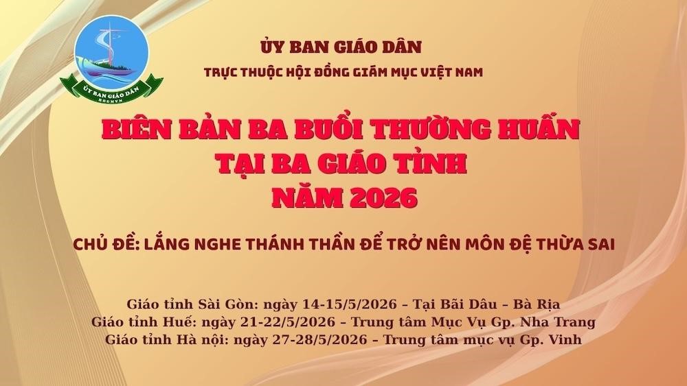 Ủy ban Giáo dân: Biên bản ba buổi thường huấn tại ba giáo tỉnh năm 2026