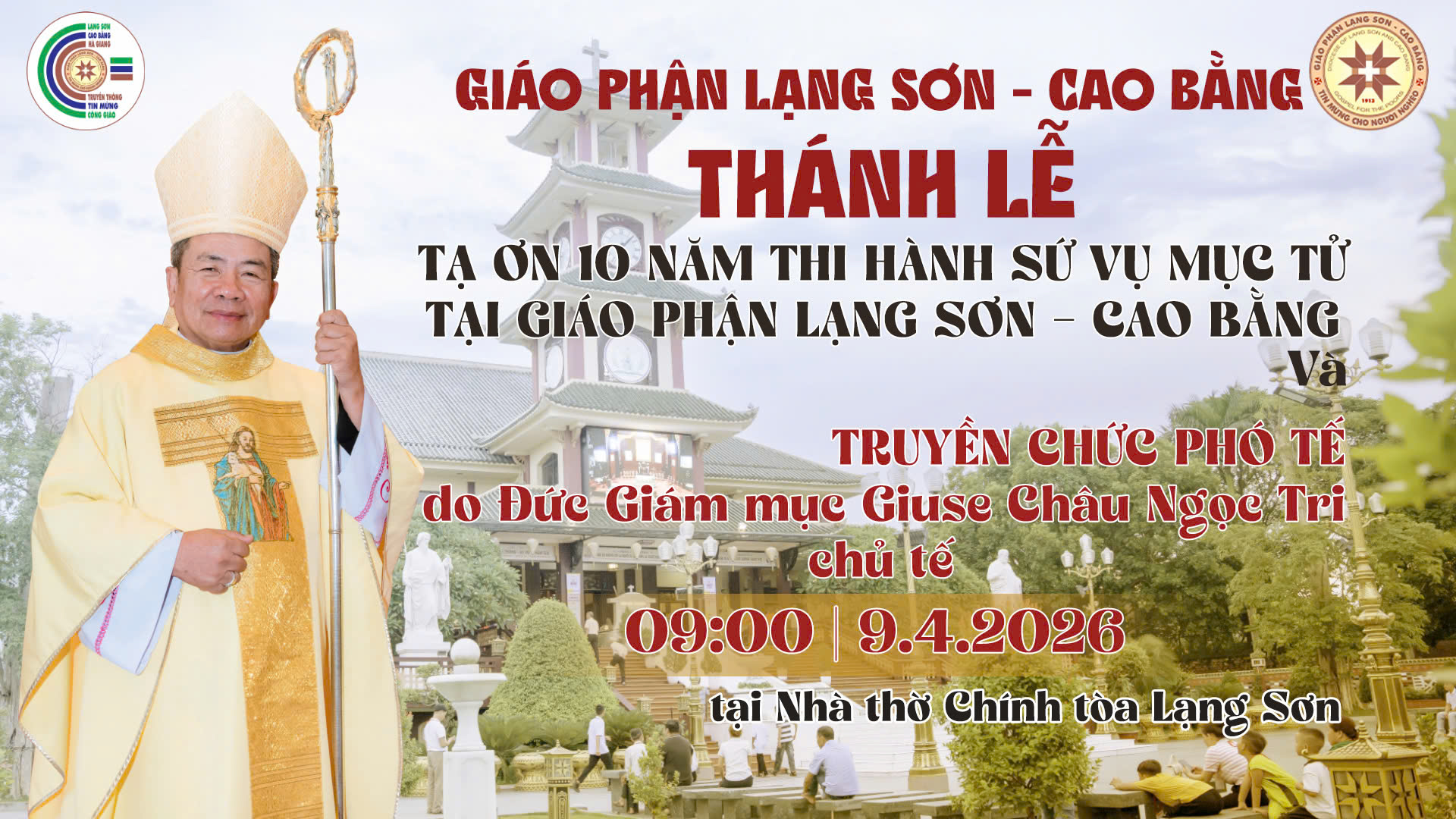 Gp. Lạng Sơn-Cao Bằng: Thánh Lễ Truyền Chức Phó tế và Kỷ Niệm 10 Năm Sứ Vụ Mục Tử Của Đức Giám Mục Giáo Phận