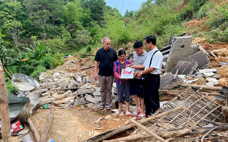 Caritas Giáo phận Lạng Sơn thăm vùng thiệt hại do mưa lũ gây ra