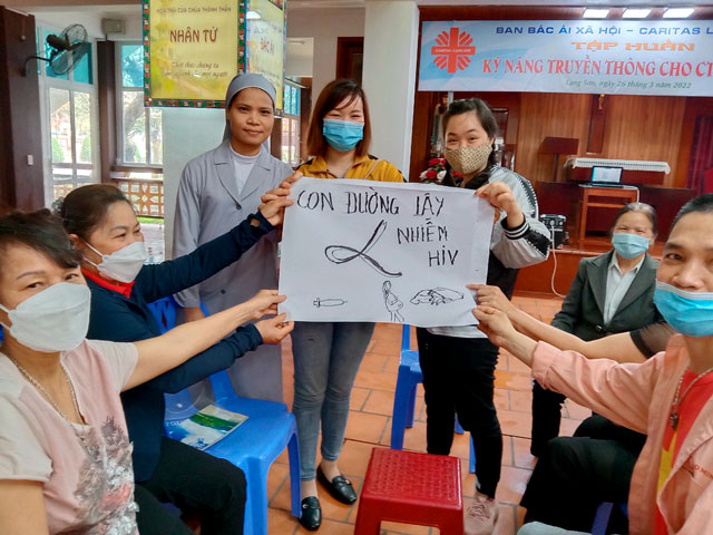 Caritas Lạng Sơn: Tập huấn kỹ năng truyền thông cho các cộng tác viên và tình nguyện viên HIV