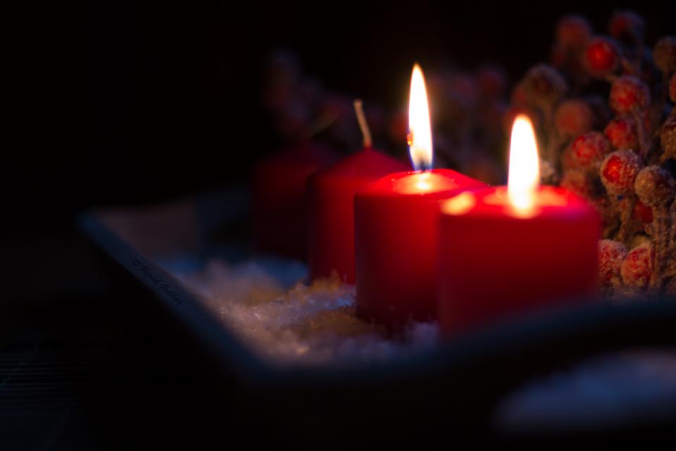 two advent candles